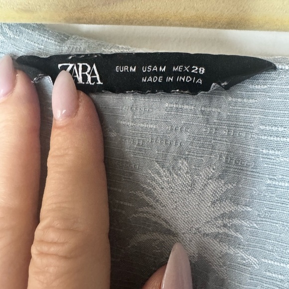 ZARA Blue Palm Tree Button-Up Shirt | Size M - Picture 5 of 14